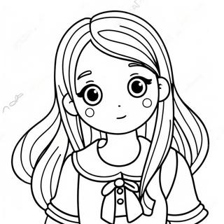 Sot Langharet Animejente Fargeleggingsside 121784-56399