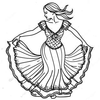 Livlig Flamenco Danser Fargeleggingsside 121812 56428