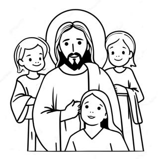 Fargerik Jesus Med Barn Fargeleggingsside 122066-56617