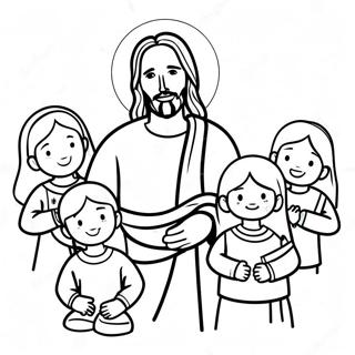 Fargerik Jesus Med Barn Fargeleggingsside 122066-56618