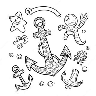 Fantastisk Anker Med Havdyr Fargeleggingsside 122376-56927