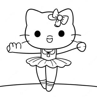 Elegant Hello Kitty Ballerina Pose Fargeleggingsside 122658-57137
