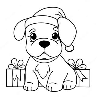 Festlig Valp Med Julehatt Fargeleggingsark 122838 57275