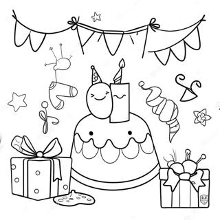 Munter Glad 2 Bursdagsfest Scene Fargeleggingsside 122866-57303
