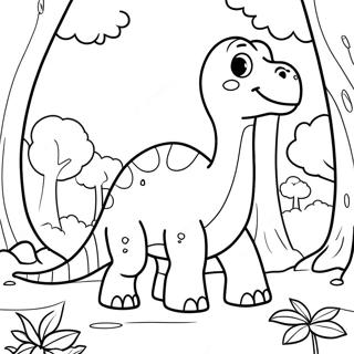 Sot Brontosaurus I En Skog Fargeleggingsside 123507-57794