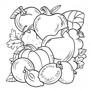 Fargerike Frukter Og Gronnsaker Fargeleggingsside 123842 58056