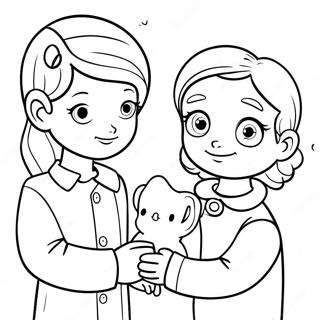 Omsorgsfulle Venner Fargeleggingsside 124100 58357