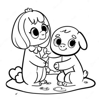 Omsorgsfulle Venner Fargeleggingsside 124100 58358