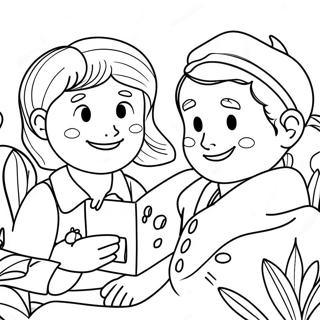 Omsorgsfulle Venner Fargeleggingsside 124100 58359