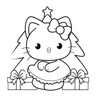 Sot Hello Kitty Med Juletre Fargeleggingsside 124122-58368