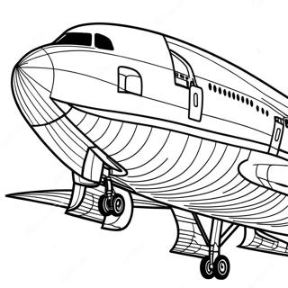 Detaljert 747 Fly Sidevisning Fargeleggingsside 124175 58412