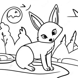 Fennec Rev Under Maneskinn Fargeleggingsside 125027-59080