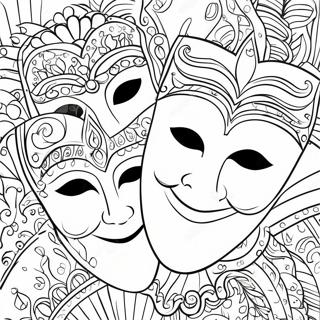 Dramatiske Teatermasker Fargeleggingsside 125438-59389