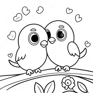 Romantiske Kjaerlighetsfugler Fargeleggingsark 125723-59616