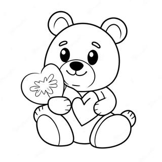 Sjarmerende Kosedyr Holder Hjerte Fargeleggingsark 125724-59617