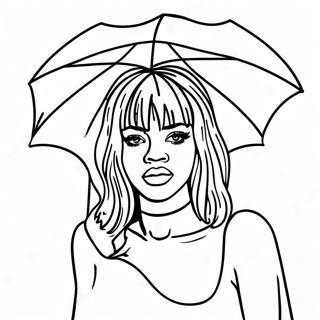 Rihanna Med Paraply Fargeleggingsside 126161 59952