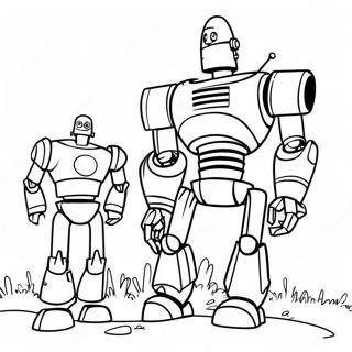 Jernkjempens Fargeleggingsside Med Robotvenner 126214 59995