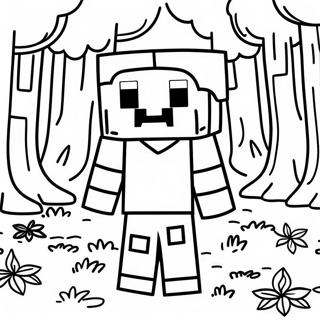 Minecraft Steve I En Skog Fargeleggingsside 126240-60018