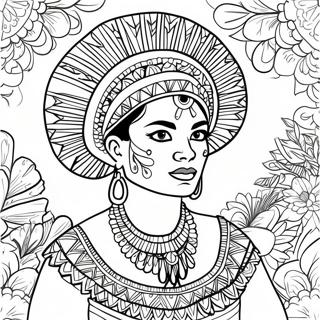 Tradisjonell Guatemalansk Danser Fargeleggingsside 126290-60049