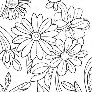 Avslappende Hage Blomster Fargeleggingsside 127606-61197