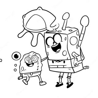 Spongebob Og Venner Fargeleggingsark