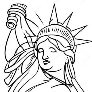 Frihetsgudinnen Ved Solnedgang Fargeleggingsark 128327-61766