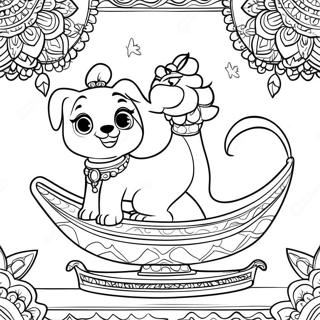 Jasmine Og Rajah Pa Et Flygende Teppe Fargeleggingsside 128742 62087