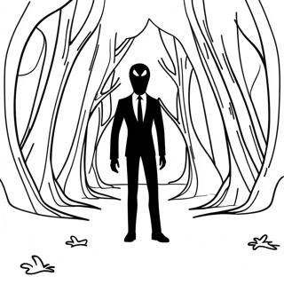 Slender Man Skummel Skog Fargeleggingsside 128995-62273