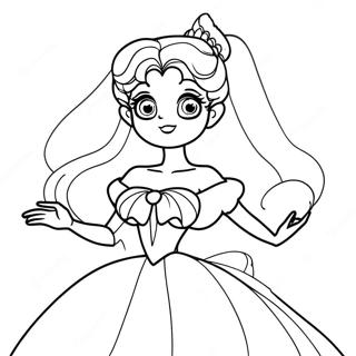 Prinsesse Serenity I Vakker Kjole Fargeleggingsside 129558-62719