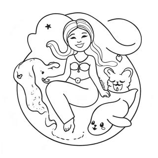 Fantasifull Manegudinne Med Dyr Fargeleggingsside 129688 62826