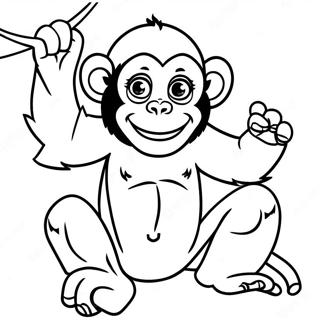 Lekende Sjimpanse Fargeleggingsside 129713 62844