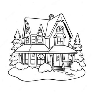 Festlig Julehus Fargeleggingsark 130432-63404