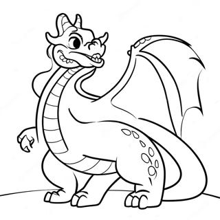 Eldsprutende Drage I Drageby Fargeleggingsark 130455 63416