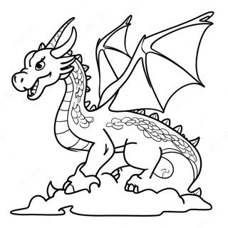 Flygende Drage Over Dragebyen Fargeleggingsside 130458 63427