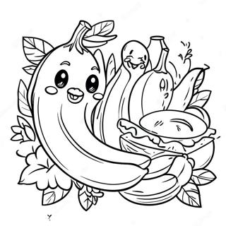 Bananfamilie Piknik Fargeleggingsside 130535-63488