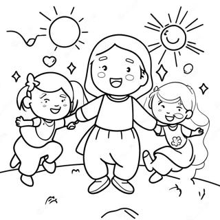 Gledelige Barn Som Leker Med Jesus Fargeleggingsside 131333-64094