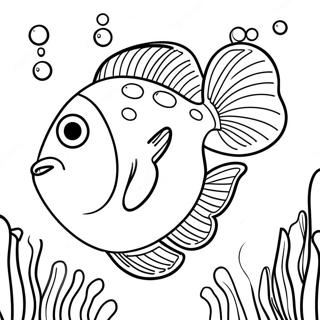 Livlig Bass Svommer Under Vannet Fargeleggingsside 131592-64301