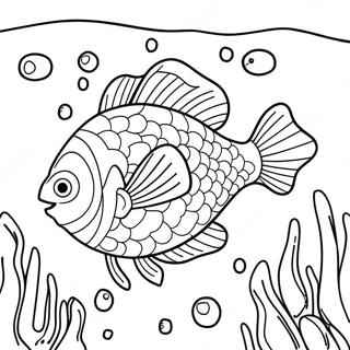 Livlig Bass Svommer Under Vannet Fargeleggingsside 131592-64303