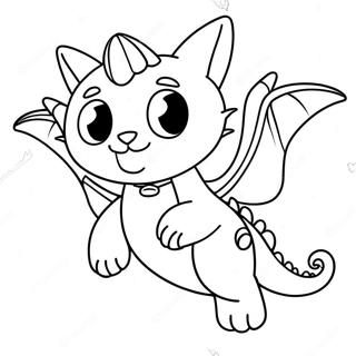 Sot Katt Drage Som Flyr Fargeleggingsside 131718-64391