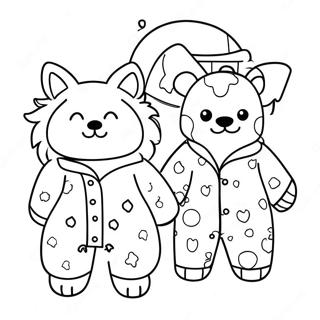 Sot Dyrepysjamas Fargeleggingsside 132335-64874