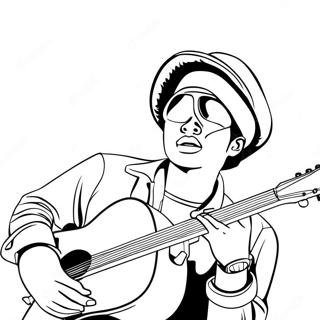 Bruno Mars Med Gitar Fargeleggingsside 132694-65156