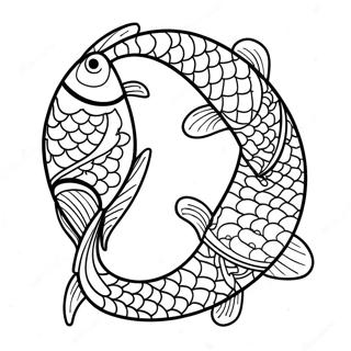 Fargerik Koi Fisk Svømming Fargeleggingsside Fargeleggingsider