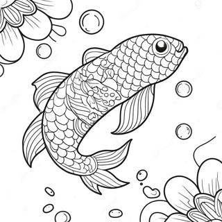 Koi Fisk Fargeleggingsark