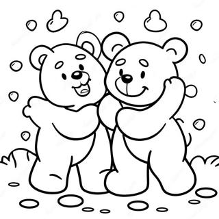 Gledelige Gummibjorner Som Leker Sammen Fargeleggingsside 132951-65353