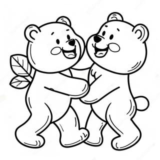 Gledelige Gummibjorner Som Leker Sammen Fargeleggingsside 132951-65354