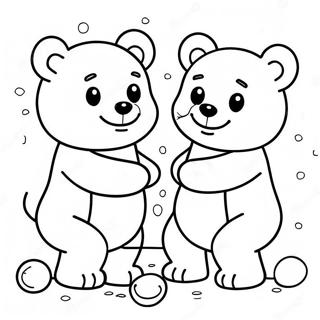 Gledelige Gummibjorner Som Leker Sammen Fargeleggingsside 132951-65355