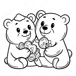 Gledelige Gummibjorner Som Leker Sammen Fargeleggingsside 132951-65356