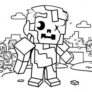 Skummel Minecraft Zombie Fargeleggingsside 133261-65571