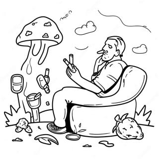 Avslappet Stoner Scene Fargeleggingsside 133467 65754