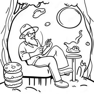 Avslappet Stoner Scene Fargeleggingsside 133467 65755